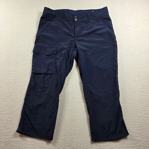 Columbia PFG Women 8 Navy Blue Omni-Shade Cargo Pants Fishing Hiking XL8981